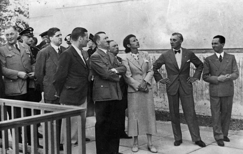Adolf Hitler, Gerdy Troost, Adolf Ziegler and Joseph Goebbels at the opening of the House of German Art